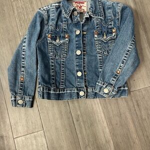 True Religion Kids Denim Jacket size L no flaws or stains see measurements.